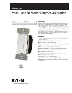 Multi-Load Decorator Dimmer Wallstation Technical Data Overview