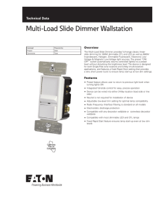 Multi-Load Slide Dimmer Wallstation Technical Data Overview