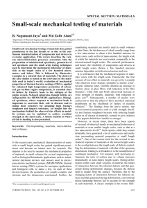 Small-scale mechanical testing of materials  B. Nagamani Jaya and Md Zafir Alam