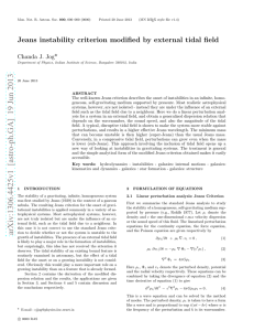 Jeans instability criterion modified by external tidal field Chanda J. Jog⋆