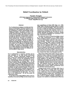 Belief Coordination by  Default Yasuhiro  Katagiri