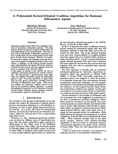 A  Polynomial  Kernel-Oriented Coalition Algorithm  for  Rational Information