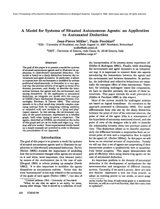 A  Model  for  Systems  of ... Autonomous  Agents:  an  Application
