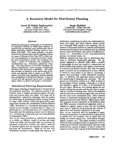 A  Recursive Model  for  Distributed Planning