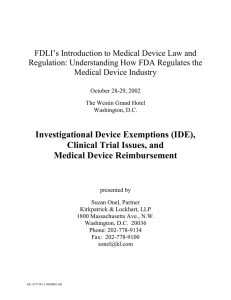 FDLI’s Introduction to Medical Device Law and Medical Device Industry