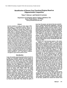 Identification of  Human Gene Functional  Regions  Based  on Oligonucleotide