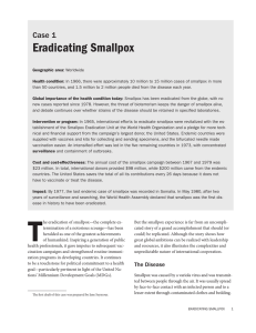 Eradicating Smallpox Case 1