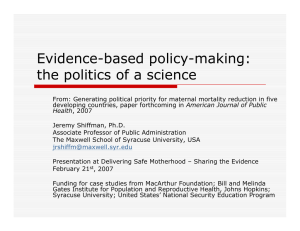 Evidence-based policy-making: the politics of a science