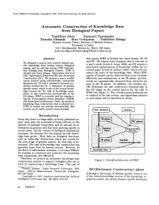 Automatic  Construction of  Knowledge  Base from  Biological Papers