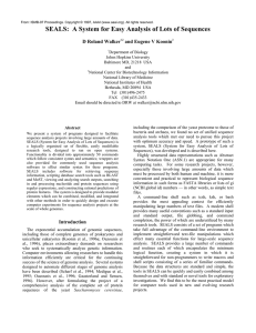 SEALS:  A System for Easy Analysis of Lots of... D Roland Walker and Eugene V Koonin