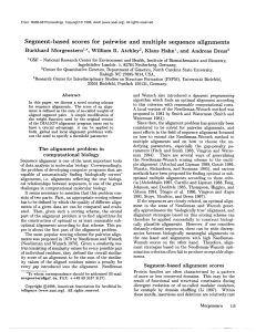 Segment-based  scores  for  pairwise  and ... sequence  alignments