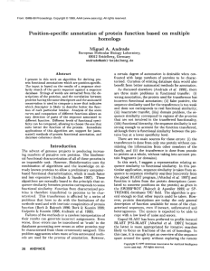 Position-specific annotation  of  protein  function  based ... homologs