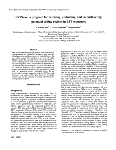 ESTScan: a  program for  detecting,  evaluating, ... potential  coding  regions  in  EST sequences