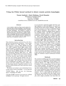 Using  the  Fisher  kernel  method ... remote  protein homologies