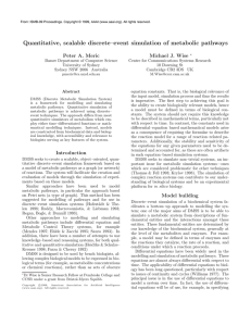 Quantitative, scalable discrete–event simulation of metabolic pathways Peter A. Meric