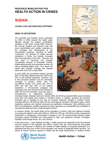 SUDAN HEALTH ACTION IN CRISES RESOURCE MOBILIZATION FOR