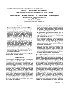 Genes, Themes  and  Microarrays Hagit  Shatkay Mark Boguski