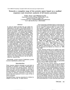 Towards  a  complete  map of  the ... sequence  and  structure analysis