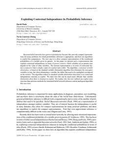 Exploiting Contextual Independence In Probabilistic Inference David Poole