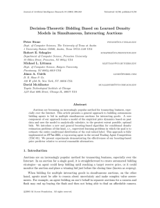 Decision-Theoretic Bidding Based on Learned Density Models in Simultaneous, Interacting Auctions