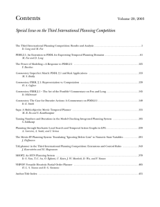 Contents Special Issue on the Third International Planning Competition Volume 20, 2003
