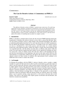 Commentary The Case for Durative Actions: A Commentary on PDDL2.1