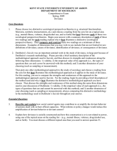 KENT STATE UNIVERSITY/UNIVERSITY OF AKRON DEPARTMENT OF SOCIOLOGY Comprehensive Exam Spring, 2009