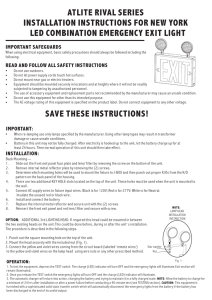 ATLITE RIVAL SERIES INSTALLATION INSTRUCTIONS FOR NEW YORK IMPORTANT SAFEGUARDS