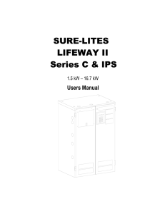 SURE-LITES LIFEWAY II Series C &amp; IPS Users Manual