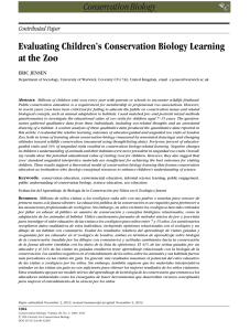 Evaluating Children’s Conservation Biology Learning at the Zoo Contributed Paper ERIC JENSEN