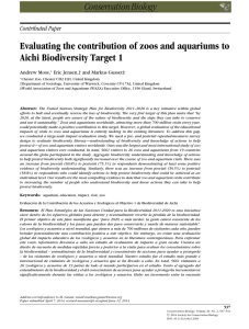 Evaluating the contribution of zoos and aquariums to Contributed Paper Andrew Moss,