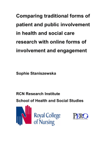 Comparing traditional forms of patient and public involvement