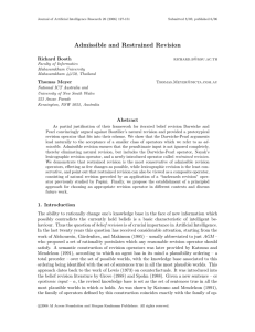 Admissible and Restrained Revision Richard Booth Thomas Meyer