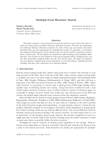 Multiple-Goal Heuristic Search Abstract Dmitry Davidov Shaul Markovitch