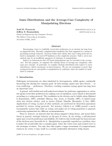 Junta Distributions and the Average-Case Complexity of Manipulating Elections Ariel D. Procaccia