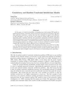 Consistency and Random Constraint Satisfaction Models Yong Gao