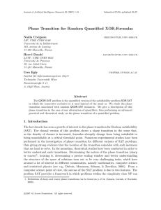 Phase Transition for Random Quantiﬁed XOR-Formulas Nadia Creignou