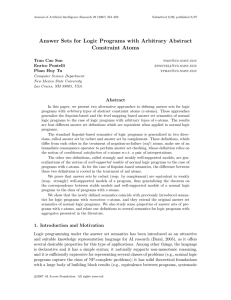 Answer Sets for Logic Programs with Arbitrary Abstract Constraint Atoms Abstract