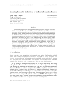 Learning Semantic Definitions of Online Information Sources Mark James Carman