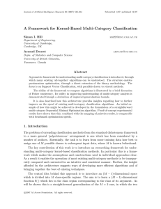 A Framework for Kernel-Based Multi-Category Classification Simon I. Hill Arnaud Doucet