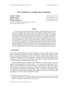 Price Prediction in a Trading Agent Competition Michael P. Wellman @ .