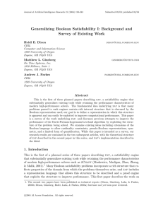 Generalizing Boolean Satisfiability I: Background and Survey of Existing Work