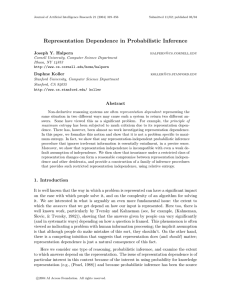 Representation Dependence in Probabilistic Inference Joseph Y. Halpern