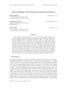 Dual Modelling of Permutation and Injection Problems Brahim Hnich Barbara M. Smith