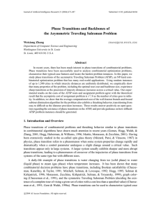 Phase Transitions and Backbones of the Asymmetric Traveling Salesman Problem Weixiong Zhang @