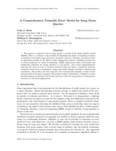 A Comprehensive Trainable Error Model for Sung Music Queries Colin J. Meek