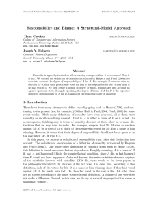 Responsibility and Blame: A Structural-Model Approach Hana Chockler