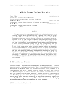 Additive Pattern Database Heuristics Ariel Felner