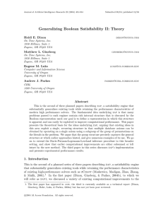 Generalizing Boolean Satisfiability II: Theory Heidi E. Dixon Matthew L. Ginsberg