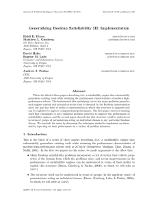 Generalizing Boolean Satisfiability III: Implementation Heidi E. Dixon Matthew L. Ginsberg David Hofer